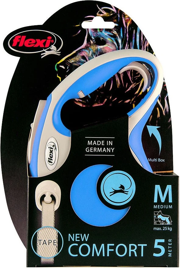 Flexi Rollijn New Comfort Tape M Blauw 5 M 2 Flexi Rollijn New Comfort Tape M Blauw 5 M - Afbeelding 2