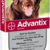 Advantix Spot-on 400 Anti Vlooien- En Tekenmiddel 4 Pipetten 25 - 40 Kg