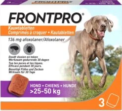 Frontpro Kauwtablet Vlooien- En Tekenmiddel Hond 25-50 Kg 3 Stuks