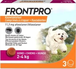 Frontpro Kauwtablet Vlooien- En Tekenmiddel Hond 2-4 Kg 3 Stuks