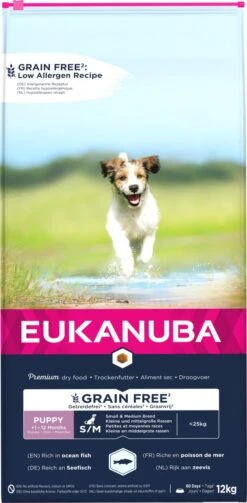Eukanuba Hondenvoer Graanvrij Zeevis Puppy Small/medium 12 Kg