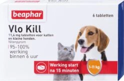 Beaphar Hond En Kat Vlokill+ Tot 11 Kg 6 Tabletten