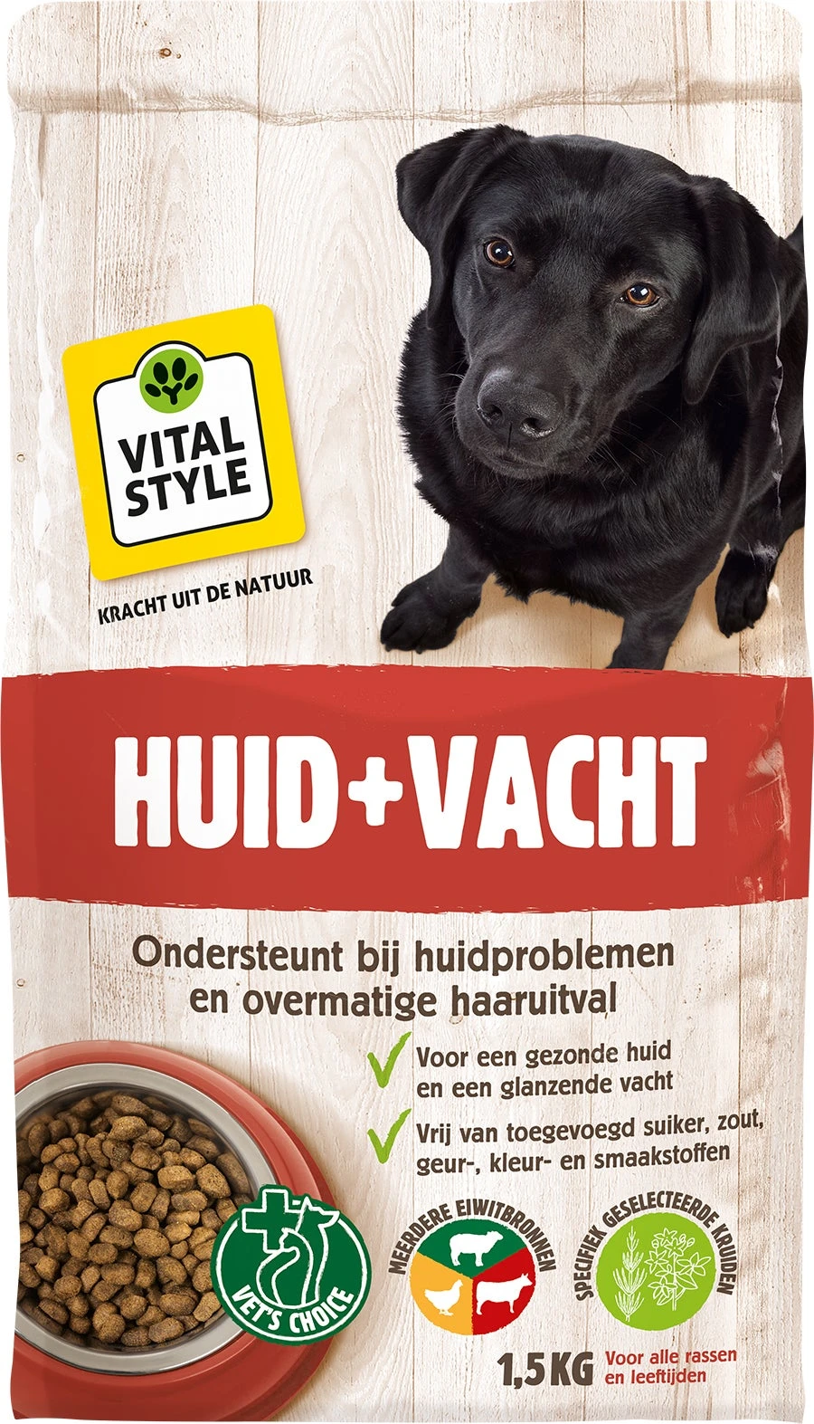 VITALstyle Hondenvoer Huid En Vacht Adult 1,5 Kg 1 VITALstyle Hondenvoer Huid En Vacht Adult 1,5 Kg